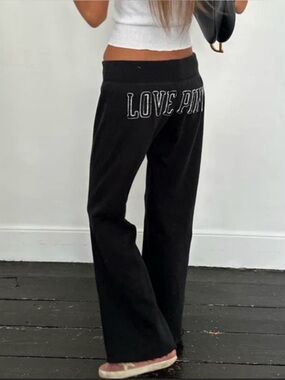 VINTAGE💕PINK Black Lounge Pants with Logo